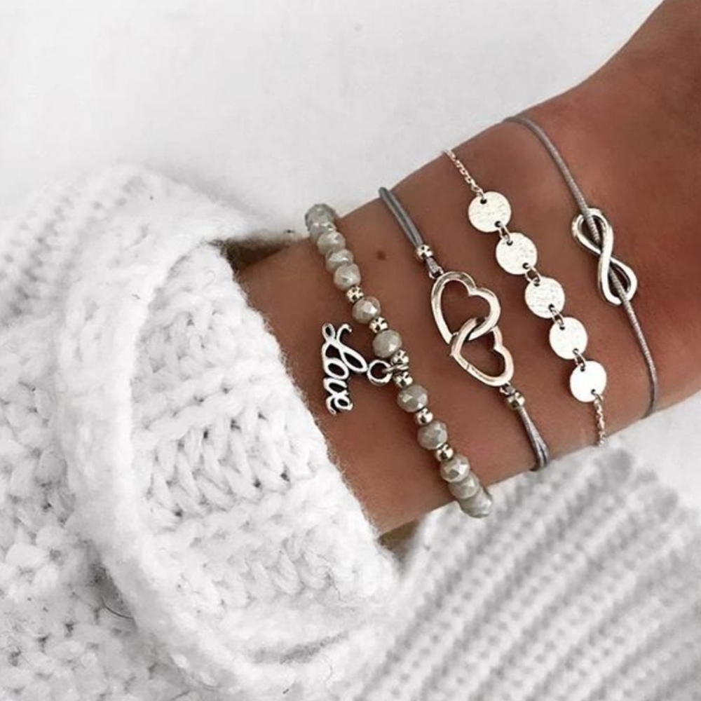 Four piece ankle bracelet